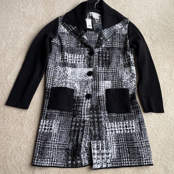 🆕DEBRA C Beverly Hills Stunning Wool Long Sweater Cardigan Jacket sz S - Picture 3 of 16